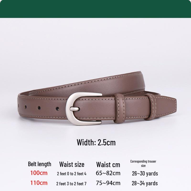 2024 Women's High-End Cowhide Pin Buckle Belt for Business and Formal Wear