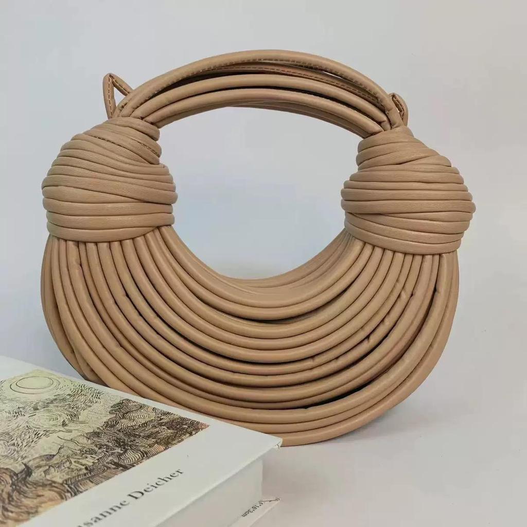 Handbags for Women 2025 New Gold Luxury Designer Brand Handwoven Noodle Bags Rope Knotted Pulled Hobo Silver Evening Clutch Chic