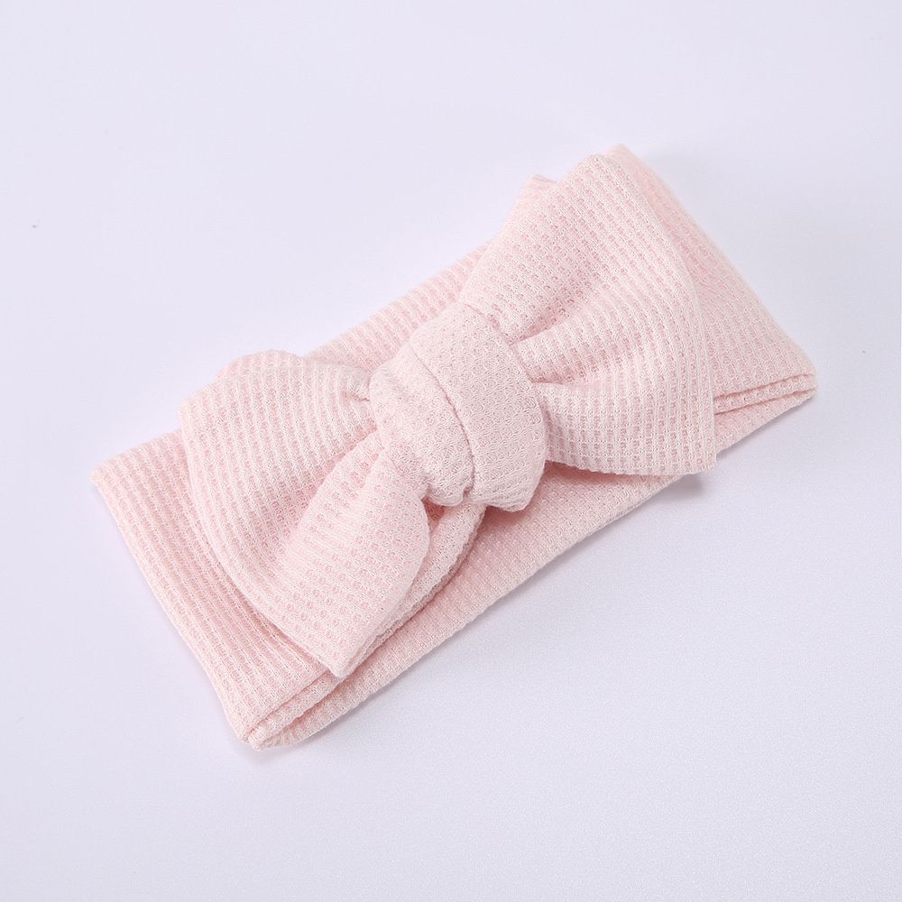 Vlasové doplňky Elastická vaflová tkanina Pokrývka hlavy pro dívky Big Bow Čelenka Baby Čelenka Bowknot Turban