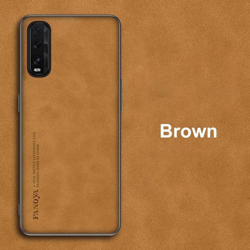 

Для чехла OPPO Find X2 Pro Роскошный чехол для телефона из искусственной кожи Для OPPO Find X2 Lite X2 Neo Задняя крышка Силиконовая противоударная защита For Find X2 коричневый