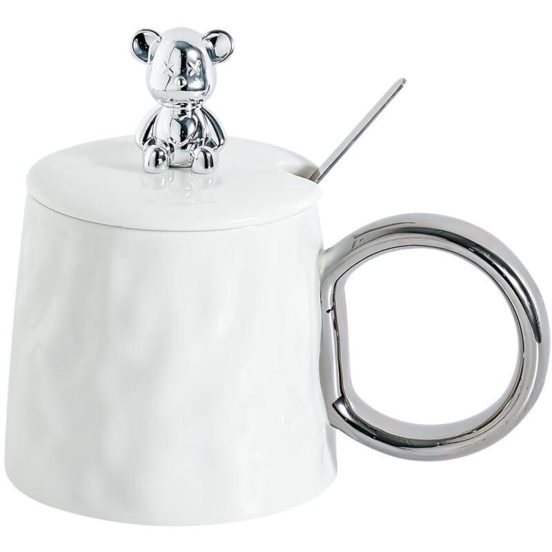 Zt Ceramic Bear Mug with Lid and Spoon