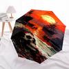 Pirate Sunset Themed Automatic Opening and Closing Umbrella, Brightly Colored 8 rib Portable Umbrella, Suitable for Men and Women, A Perfect