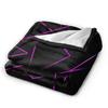 Super Soft BlanketsGirls Boys Airplane Travel Glowing Geometric Shapes On Dark Throw Blanket  Flannel Bedspread For Sofa Cover
