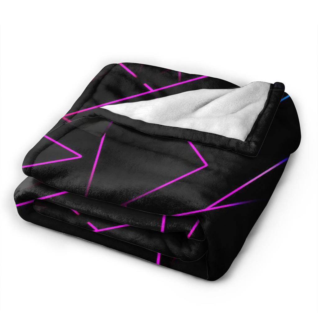 Super Soft BlanketsGirls Boys Airplane Travel Glowing Geometric Shapes On Dark Throw Blanket  Flannel Bedspread For Sofa Cover