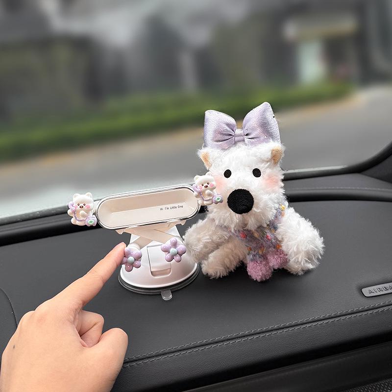 Cute Doll Suction Cup Car Phone Holder for Center Console 2025 - Navigation Support for Women