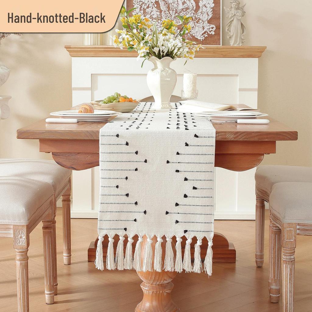 American Luxury Tassel Table Runner and Tea Mat Cover