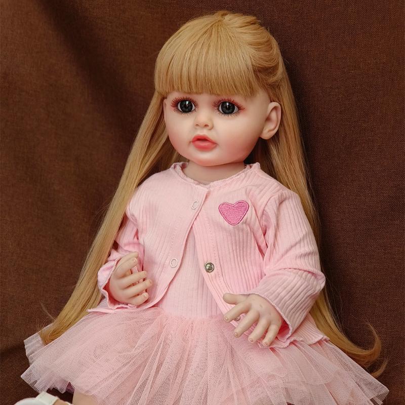 55 CM Tam Vücut Yumuşak Silikon Vinil Yeniden Doğmuş Yürümeye Başlayan Kız Bebek Güzel Betty Kız Prenses Boneca Yeniden Doğmuş Oyuncak Gerçekçi Bebek Bebekler Çocuklar için Noel Hediyeleri