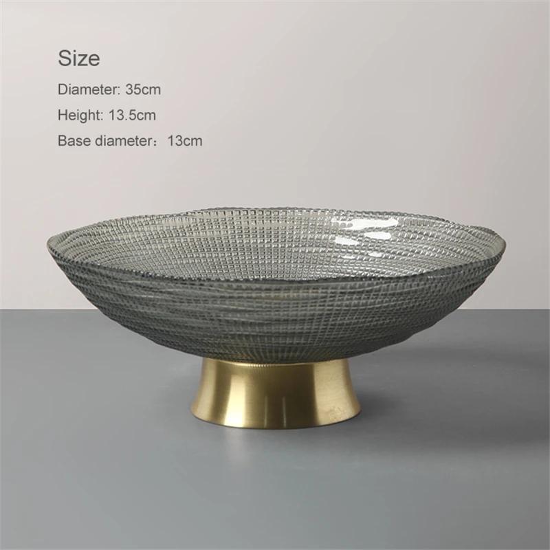 Kreative Glas Obstschale Wohnzimmer Teetisch Heim Snackteller Metall Glas Aufbewahrungsbox Obstkorb Schalen und Tabletts Teller