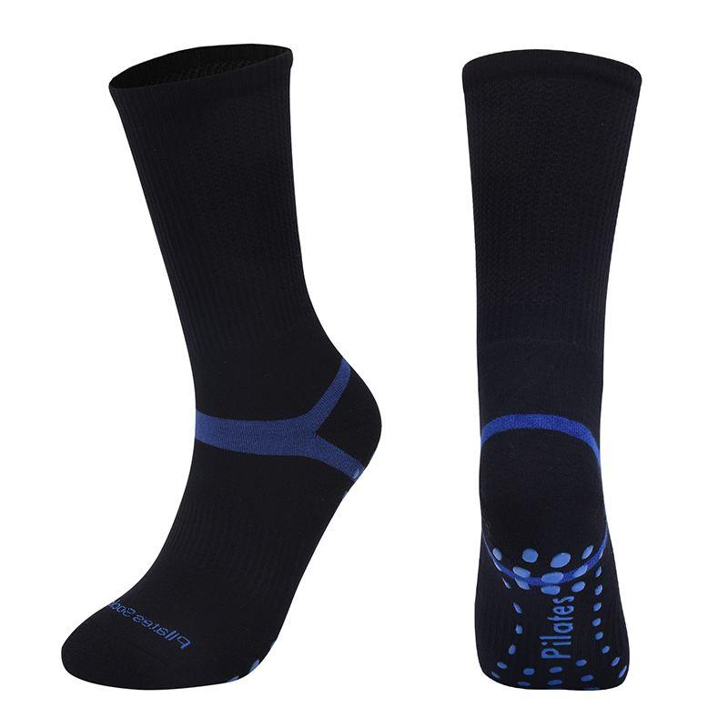 

Men s and Women s Neutral All-Inclusive Fitness Yoga Socks Indoor Venue Playground Pilates Sports Socks Thickened Non-Slip Socks Black and blue [40-44] long tube