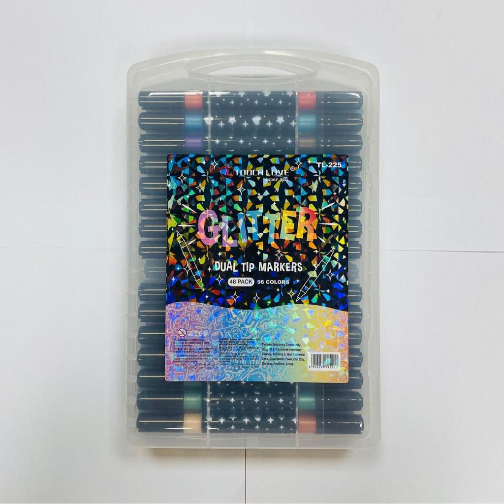 Dual-Color Glitter Marker: Bold, Soft Tip, Non-Fading, Pearlescent Shine for Kids' Hand-Painted Art