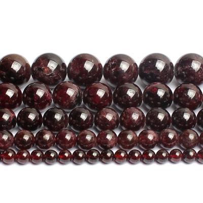 Natural Dark Red Garnet Round Loose Stone Beads For Jewelry Making 15.5" 4.6.8.10.12mm DIY