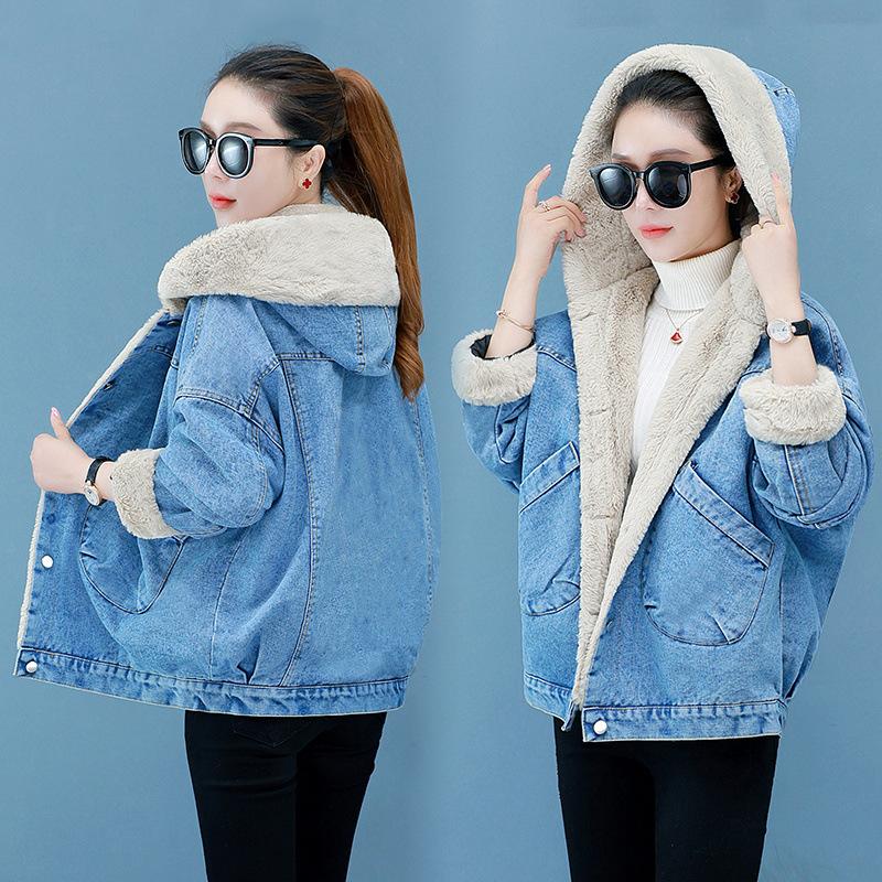 Women Plus Size Loose-Fit Denim Jacket For Women Autumn/Winter Arrival Cotton Coat Cotton-Padded Jacket Women's Clothing
