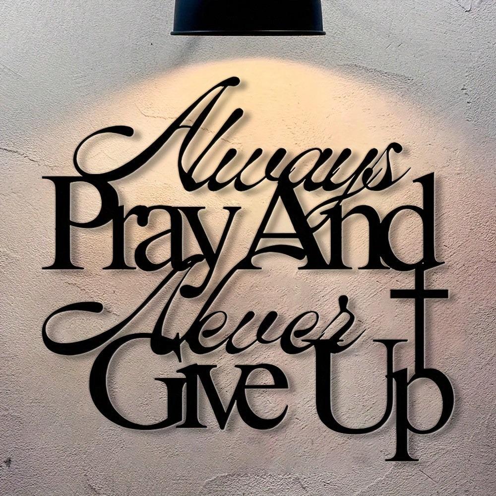 Vintage Metal Wall Art Religious Home Decor Prayer Sign Rustic Farmhouse Gift