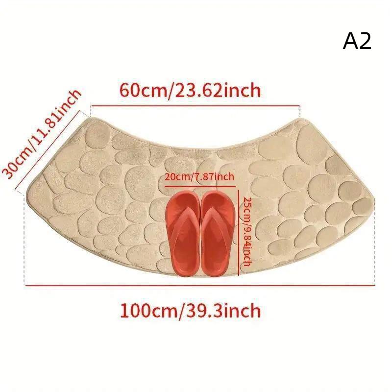 Velvet Non Slip 3D Cobblestone Embossed Bath Mat Absorbent Bathroom Floor Doormat Durable Rug for Home Entryway 1Pcs