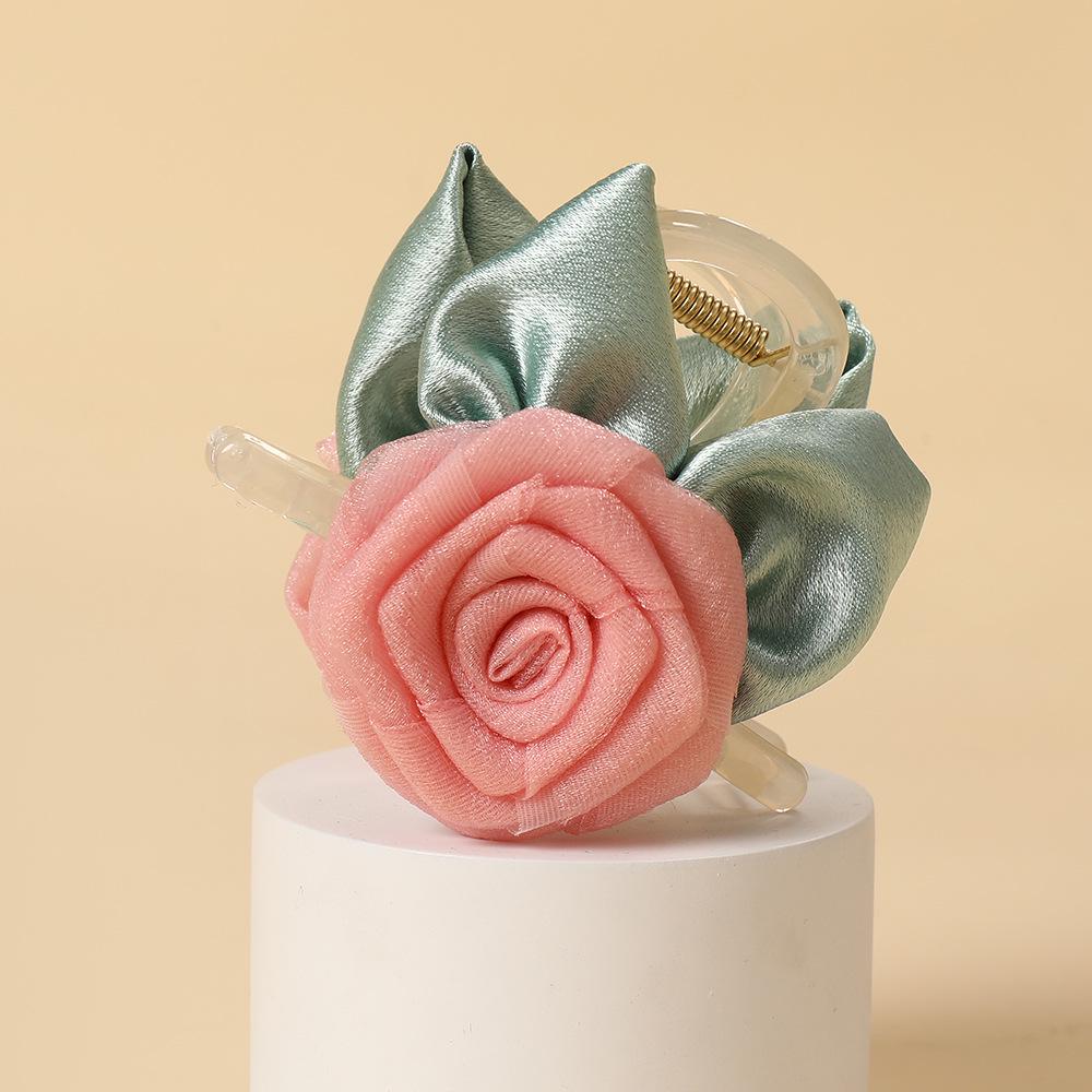 Caro Blumenstoff Rose Haarspange - Europäischer & Amerikanischer Stil Dutt-Accessoire