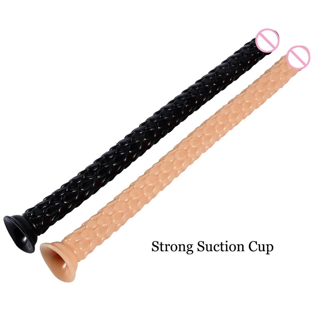 50CM Overlength Scaly Pattern Anal Plug Dildos with Suction Cup Soft Anal Dilator Phallus Masturbator Sex Toys Butt Plug Penis