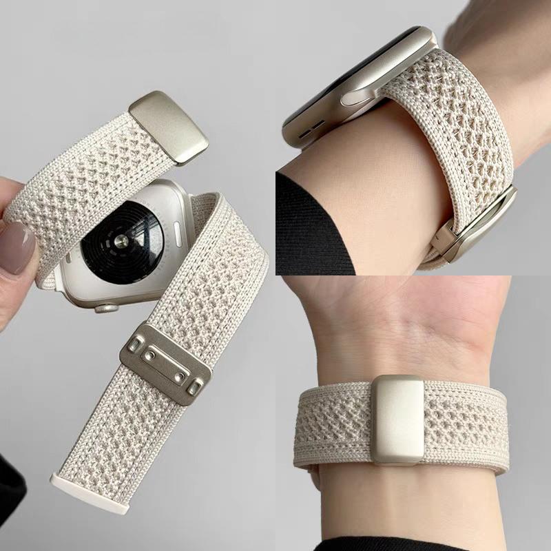 Magnetic Strap For Apple Watch Ultra 3 2 Bands 49mm 44mm 40mm 41mm 45mm 42mm 46mm Nylon Bracelet IWatch 11 10 9 8 7 6 5 4 SE 3