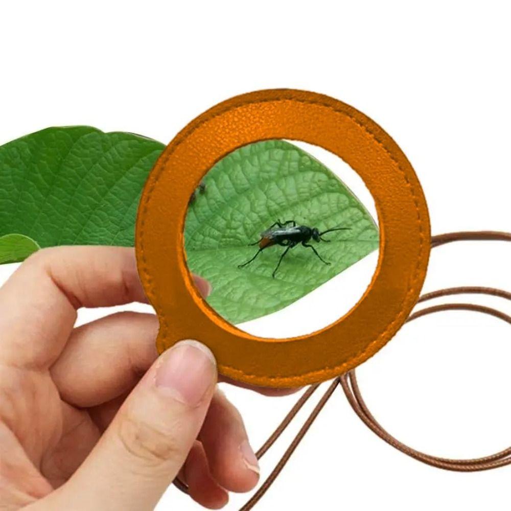 Leather Strap Magnifier with Leather Case Portable Reading Magnifier Elderly