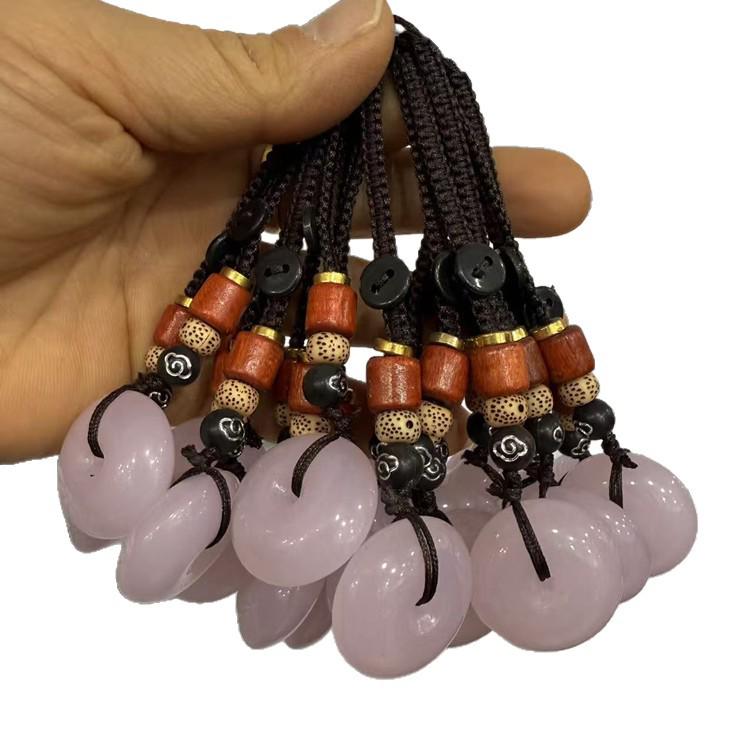 Imitation Agate Chalcedony Jade Pendant Keychain - Creative Couples Gift for Men and Women