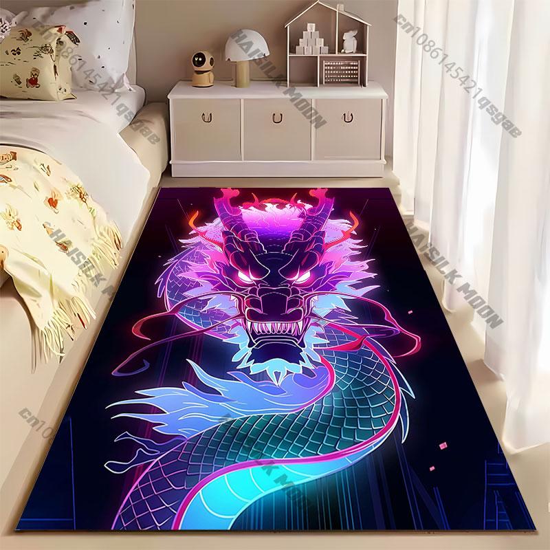 Fierce glowing mythical dragon spirit carpet Yoga living room room decor children's crawling mat doormat area rug games