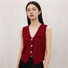 Women  Neck Knitted Vest French Retro Slim Single Breasted Sleeveless Top Trendy Soft Layer For All Occasions