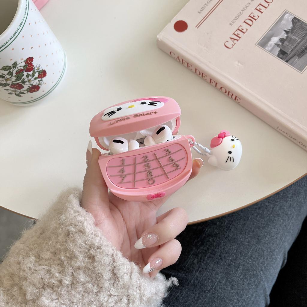 Cartoon KT cat phone AirPods Pro apple bluetooth headset case cute 1/1/1 protective case for women