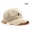 Women's Trendy Letter N Soft-top Baseball Cap, Outdoor Sun Protection, Sunshade, Couple's Duckbill Cap