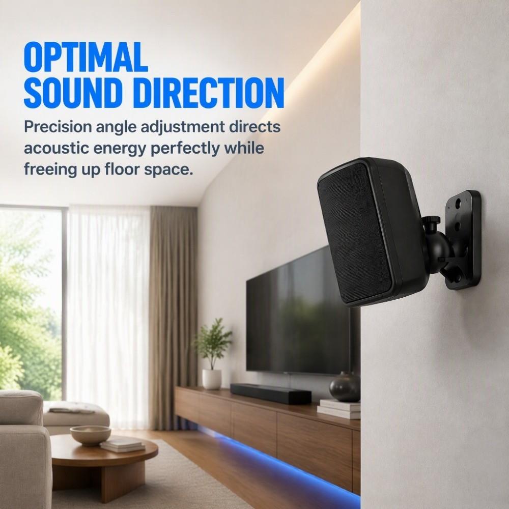 2pcs Black Speaker Bracket Holds Up to 11lbs Wall Mount Bracket Speaker Wall Mount Office