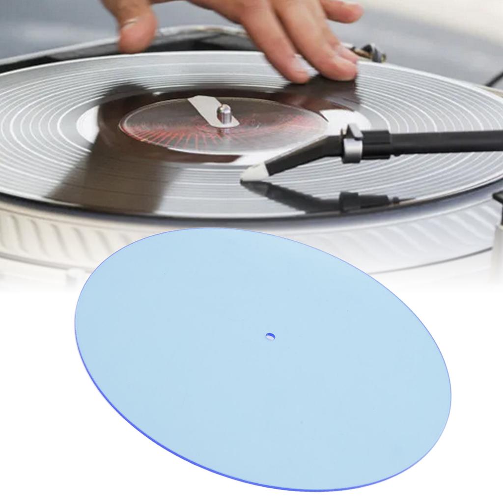 Turntable Mat Transparent Acrylic Reduce Static Dust Noise Record Platter Slipmat for 12 Inch Vintage Record Player