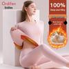 Oudifen Women's 100% Wool Thick Thermal Underwear Set