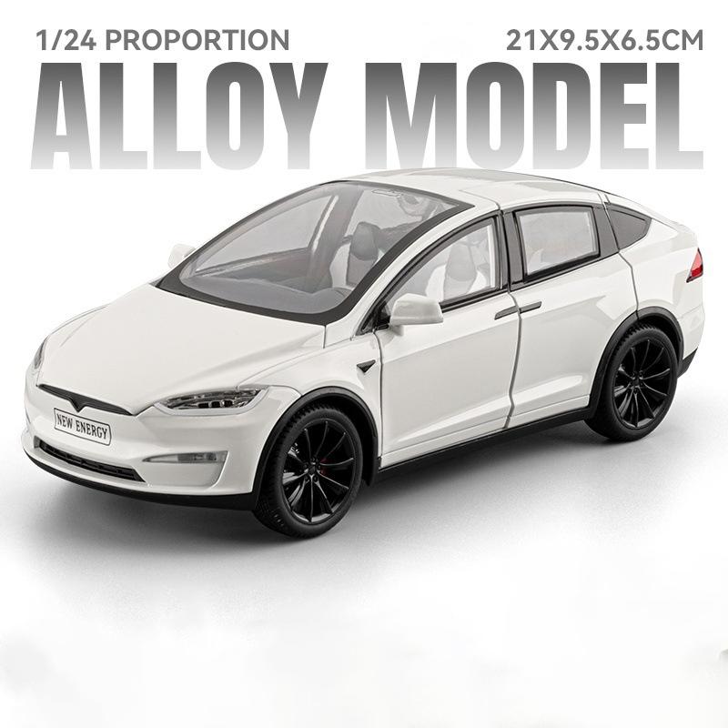 

НОВИЙ 1/24 2025 Tesla Model X Литийовий Модель Автомобіля Литі Металеві Автомобілі Модель Транспортних Засобів Імітація Звук та Світло Колекція Дитяча Іграшка Подарунок білий