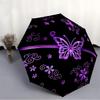 1pc Butterfly Purple Floral Art Automatic Folding Umbrella, 8-Rib Iron Frame, Casual Outdoor Accessory for Birthday Festival Gifts yy251128187