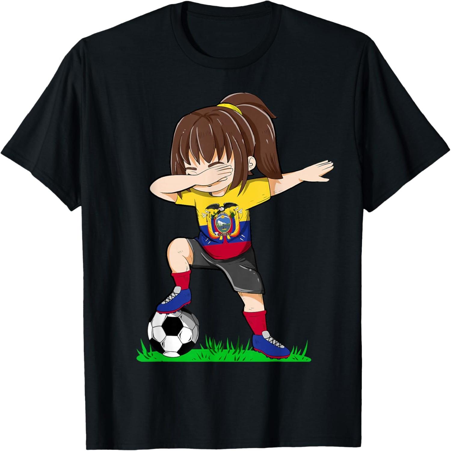 

Soccer Ecuador Jersey Shirt Flag Football Girls Women Dab T-Shirt S разноцветный