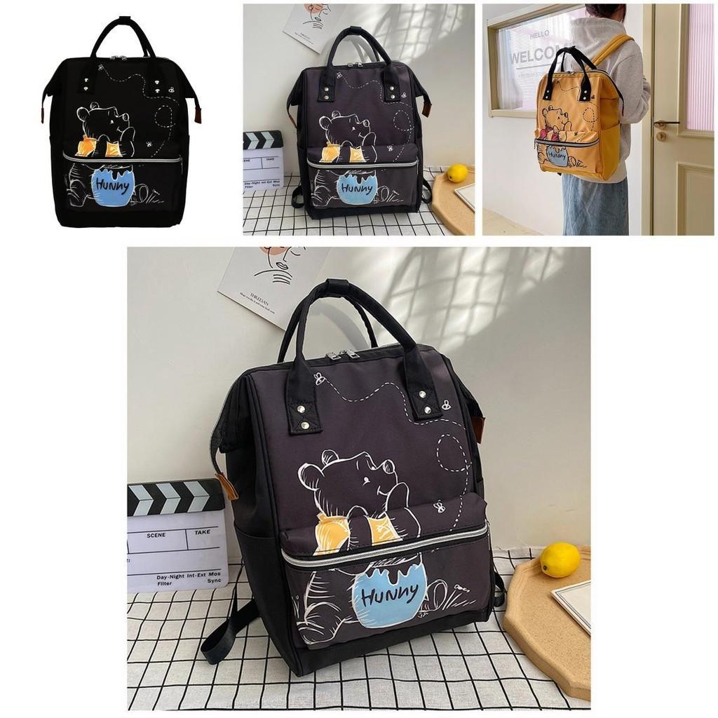 Pooh Bear Mommy Bag Printed Backpack For Mothers And Babies Large Capacity Travel Backpack