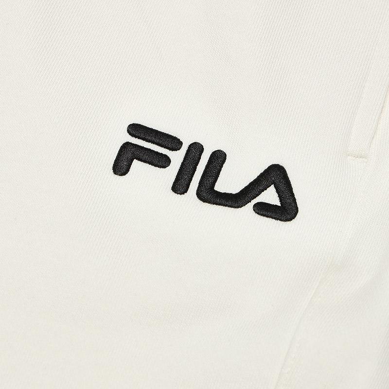 Fila Fleece Hooded Letter Long Sleeve Sweatshirt And Elastic Long Pants Casual Sports Set Men Sets F11M445208F-BK+F11M439605F-IV