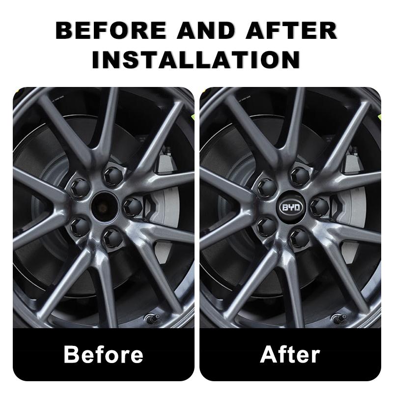 4Pc 56mm Car Wheel Stickers Center Hub Cap Car Emblem Badge Decal For BYD F3 I3 F0 F6 S6 S8 E5 E6 G3 G6 L3 S7 M6 Tang Song Qing