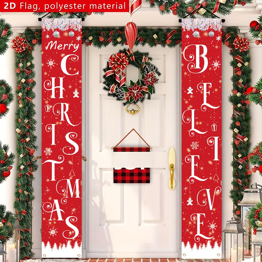 2D Flat, 2D Flat - 2D Flat, 2D Flat - A 2D Flat Banner, Featuring a 2D Cartoon Design for Christmas, Measuring 180Cm by 30Cm (70.8In by 11.8In). It Is