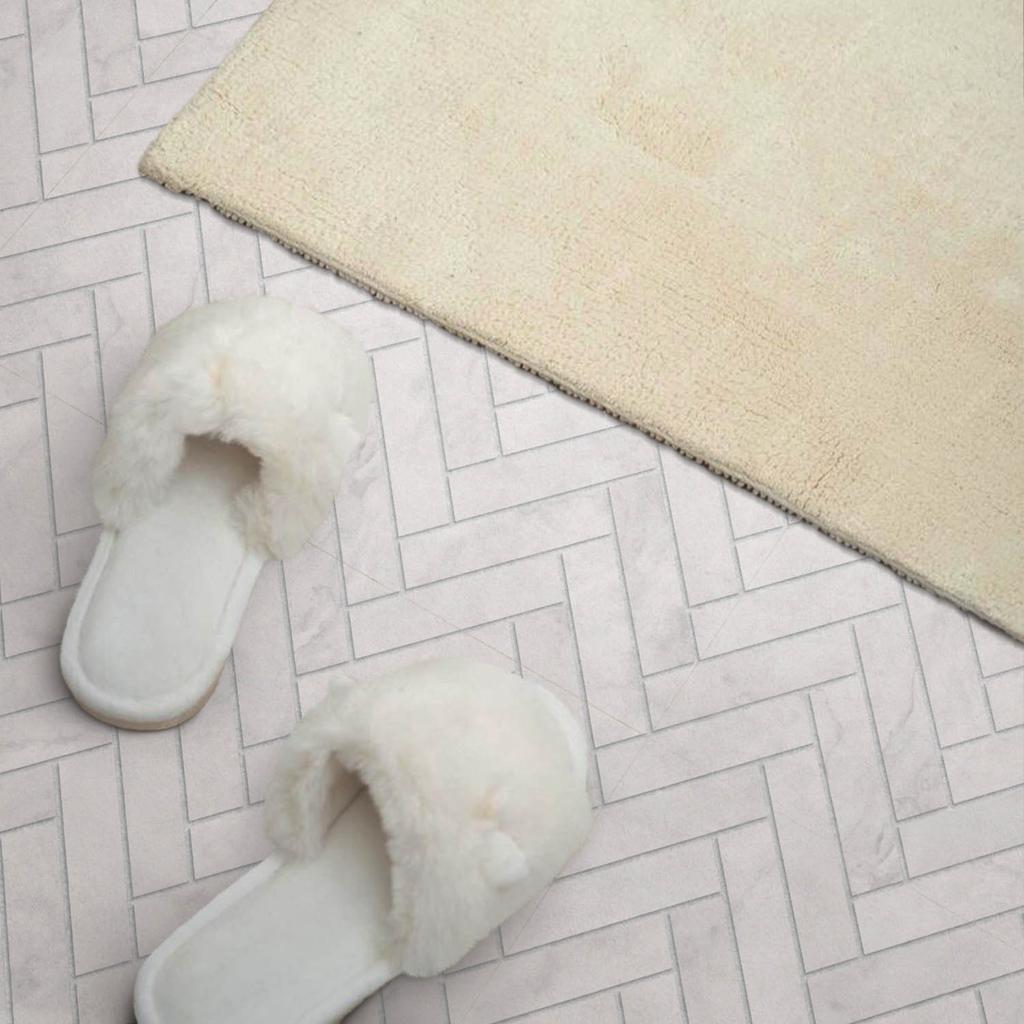 Ready To Install Vinyl Tiles With Decorative Print Herringbone Pattern 3D 4X50X50 Cm