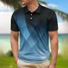 Exquisite Pattern Polo Shirt Colorful Gradual Change 3D Printed T-shirt Summer Street Summer Short Sleeve Loose T