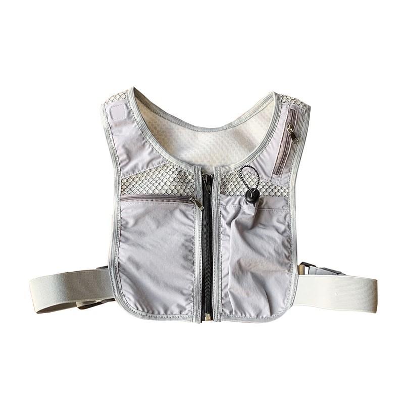 

Outdoor Running Sport Vest Bag Hip Hop Techwear Style Mobile Phone Chest Bag Motorcycle Cycling Wearable Lightweight Backpack сірий колір