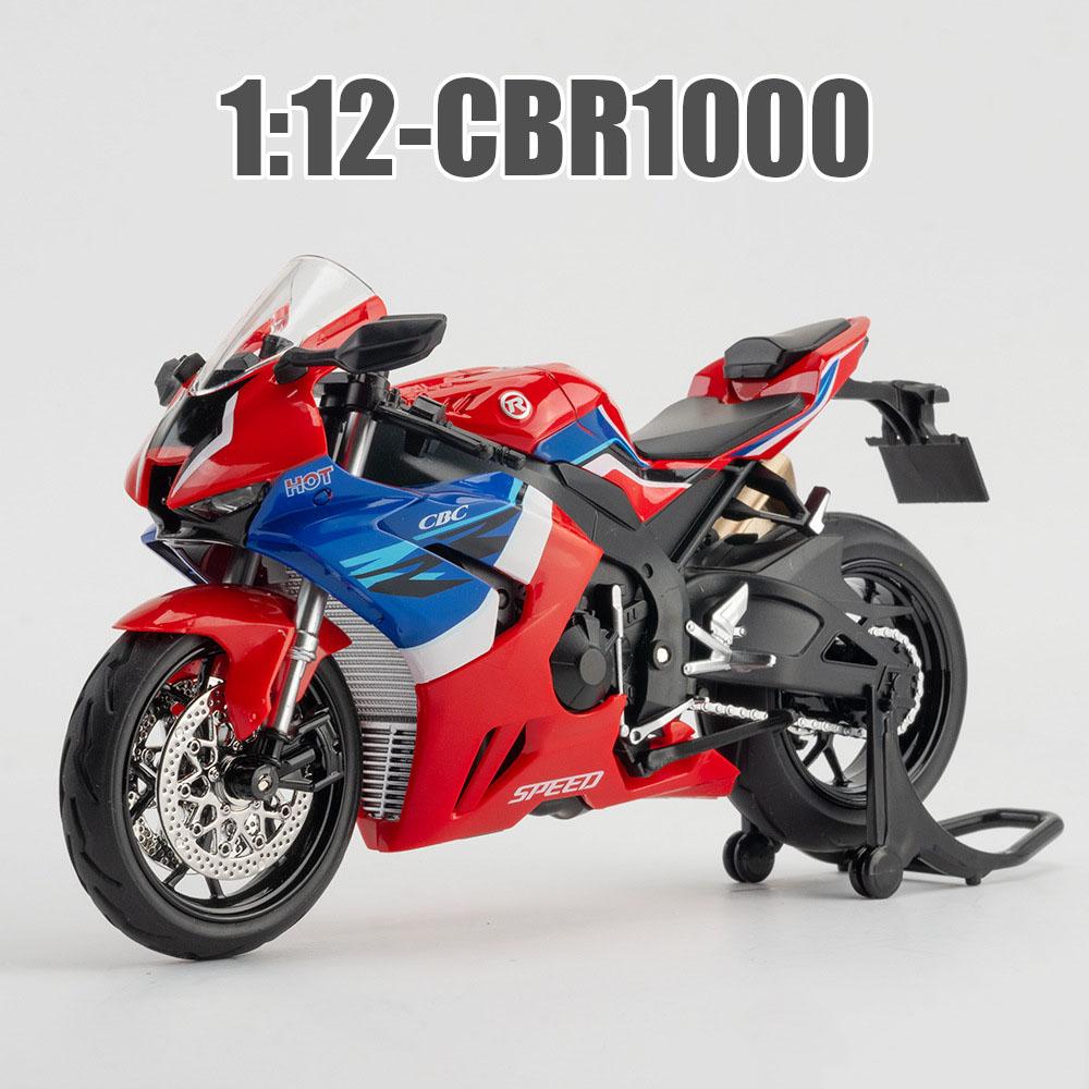 1:12 Honda Cbr1000 Cb400x Alloy Model Diecast Motorcycle Toys Car Front Wheel Steering Sound Light Miniature Motorbick Boy Gifts