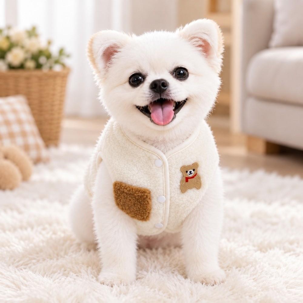 Fleece-lined Dog Hiking Jacket Winter Plush Dogs Coat Fashion Pet Clothes for Small Medium Dog