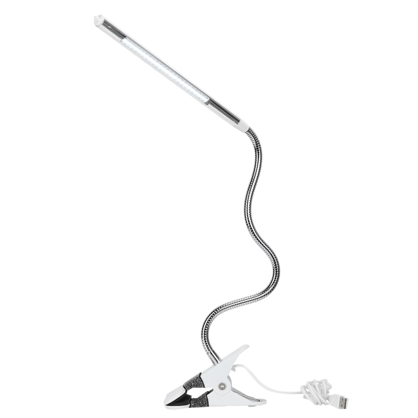 

Portable USB LED Clip Table Lamp Adjustable Desk Light for TattooManicureMakeup Pearl White