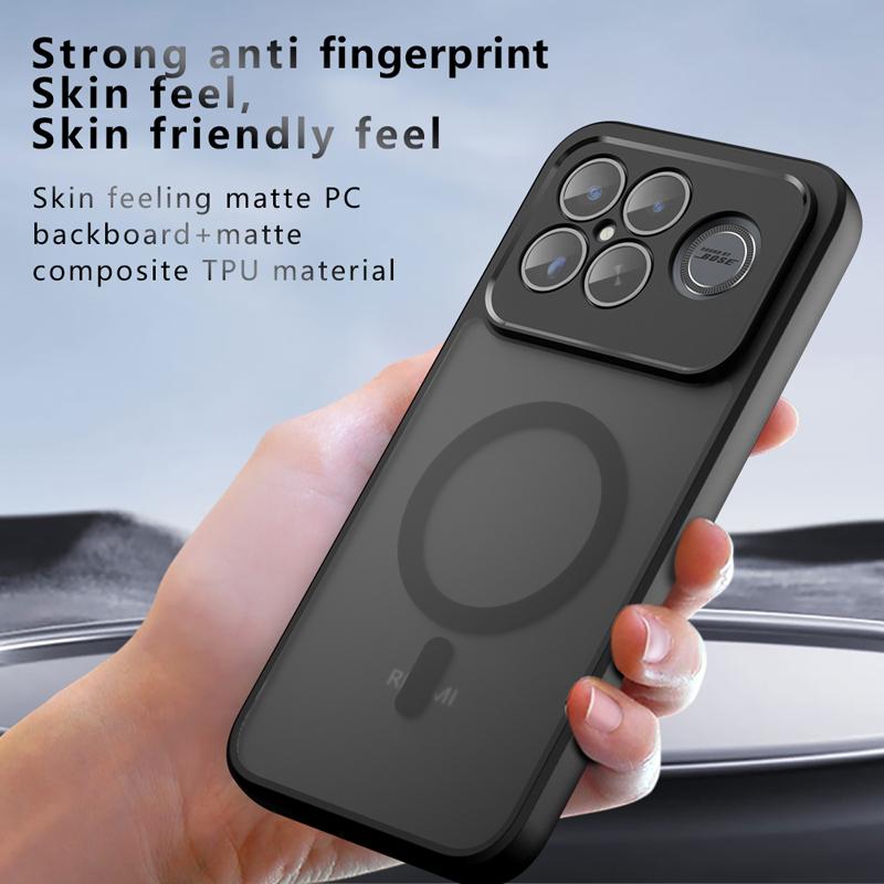 For Xiaomi Redmi K90 Pro Max Case Shockproof Magnetic Matte PC+TPU Anti-fingerprint Translucent Cover for Redmi K90 Pro Max
