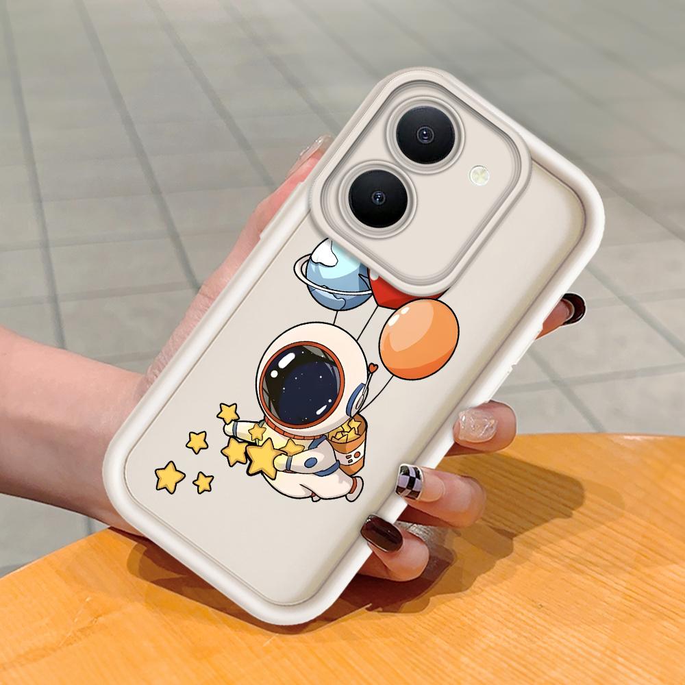 

Мягкий силиконовый квадратный чехол с рисунком лестницы для телефона, полное покрытие, противоударный защитный резиновый чехол для камеры для Vivo Vivo Y18E белый