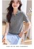 Simple Summer Clothes Polo Collar Sports Style High-quality Women's T-shirt Top Women's Short Sleeved Women's Knitted Sweater