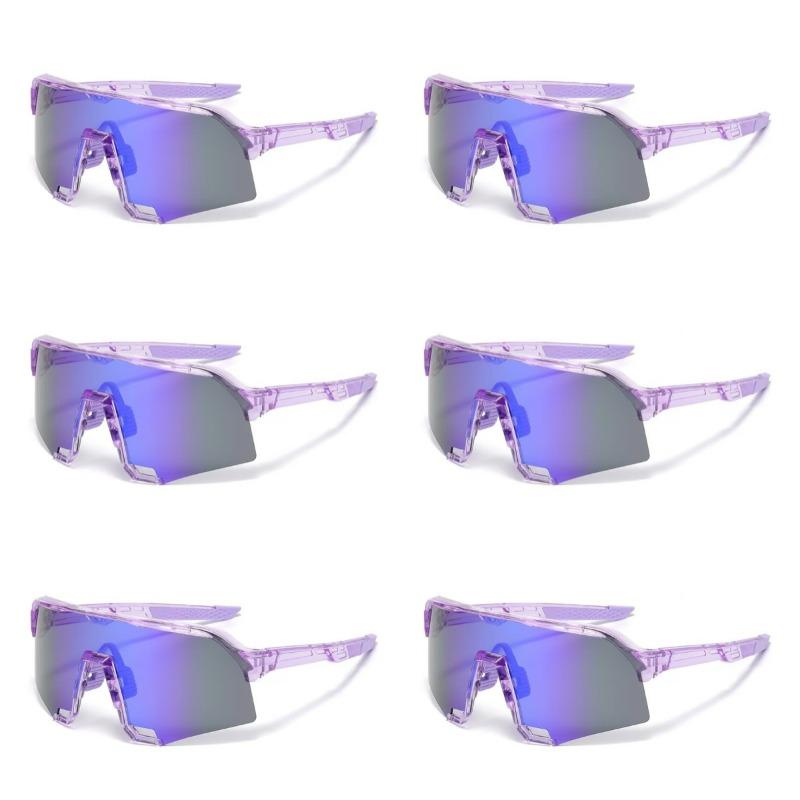 6PCS The Trend of Korean Square Large-face Sunglasses Men's Cycling Sunglasses and Women's Outdoor Sports Cycling Glasses