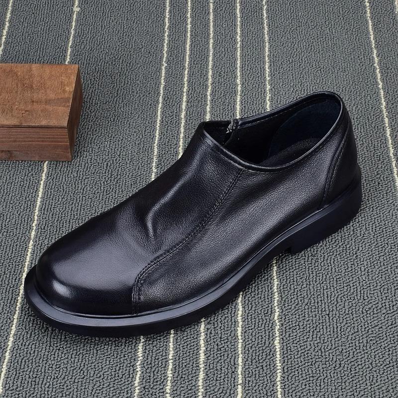 Men's shoes breathable leather single-layer leather shoes men's first-layer cowhide short boots low-top shoes Chelsea boots men's single shoes