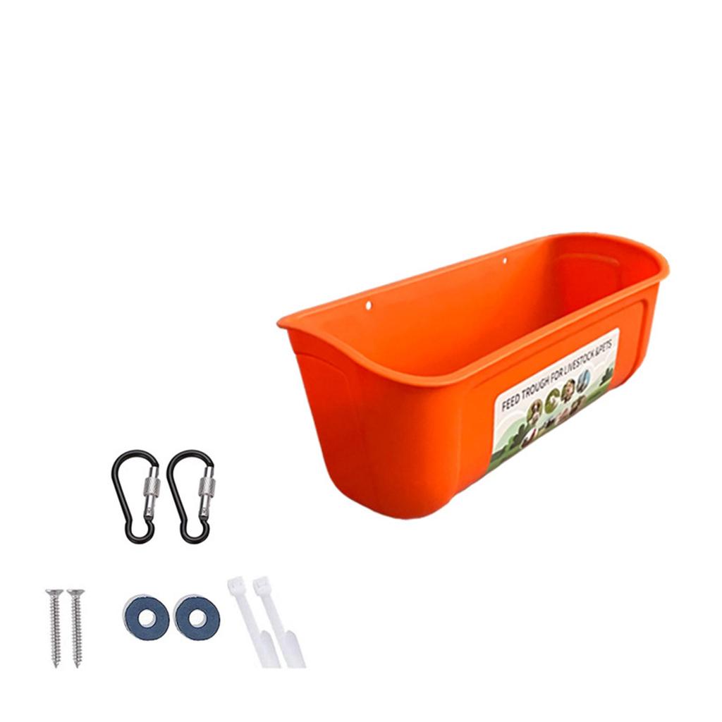 The Automatically Feeds Chickens, Ducks, Geese And Goats Large Capacity Hanging Fence Feed Trough Feeding Trough