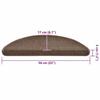 VidaXL Tapis d'escalier 30 pièces 56 x 17 x 3 cm marron café demi-rond 3365737